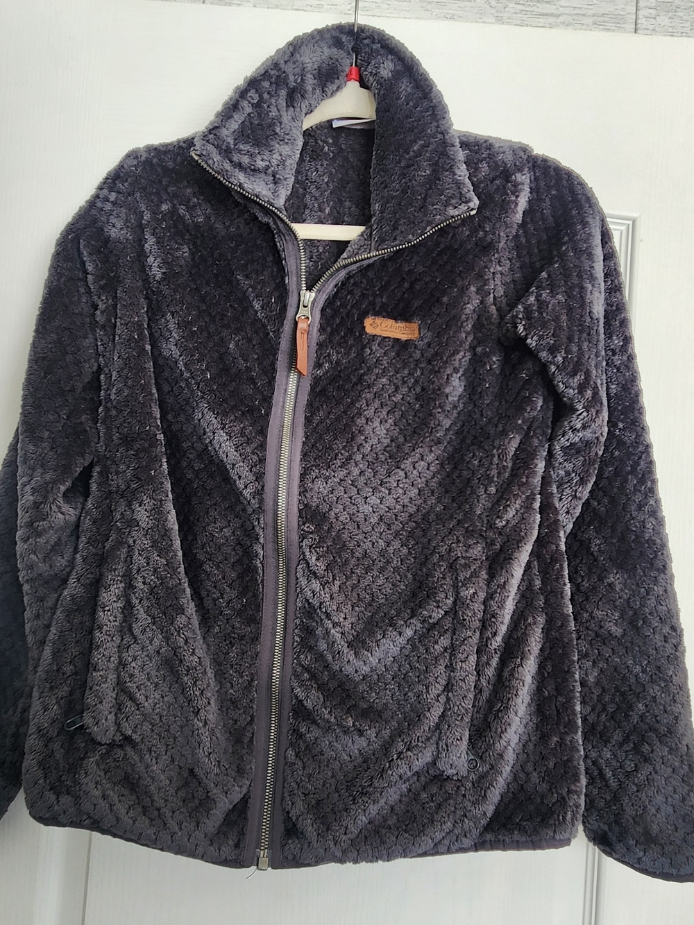 Columbia Womens Plush Full-Zip Jacket - Charcoal Gray S Euc